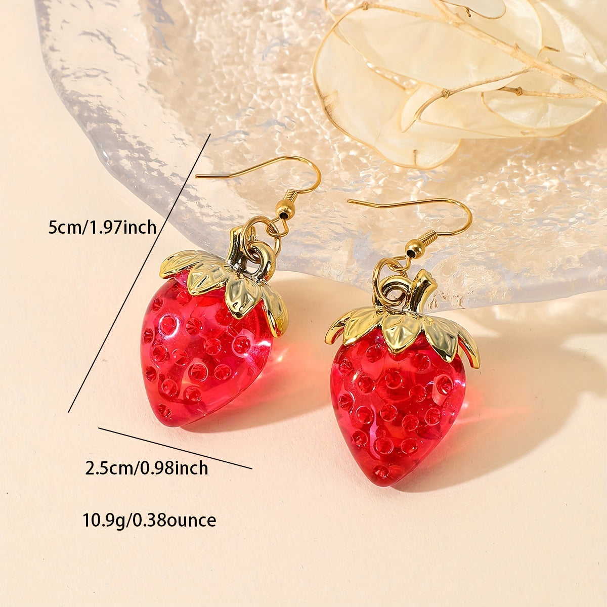 Strawberry Resin Earrings Fun Fruit Earrings For Women Girls