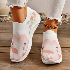 Couple Figure Graphic Flying Woven Walking Shoes Slip-On Sneakers