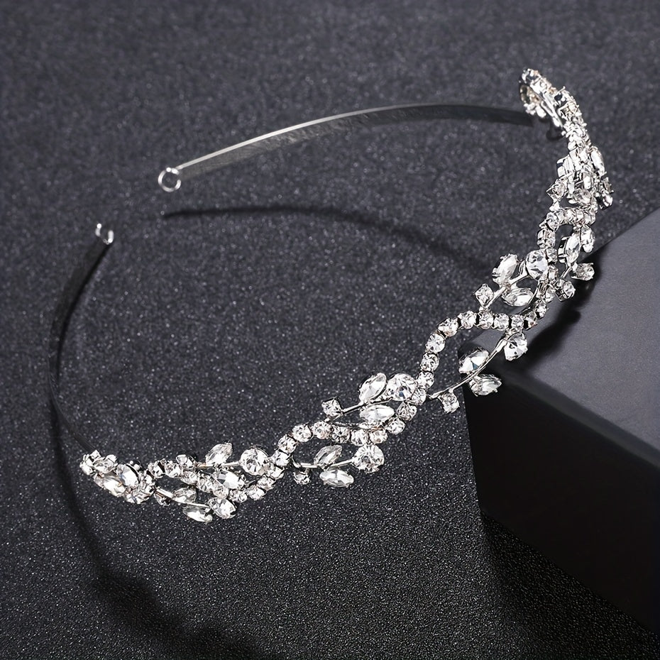 Rhinestone Crown Headband Baroque Bridal Wedding Hair Accessory