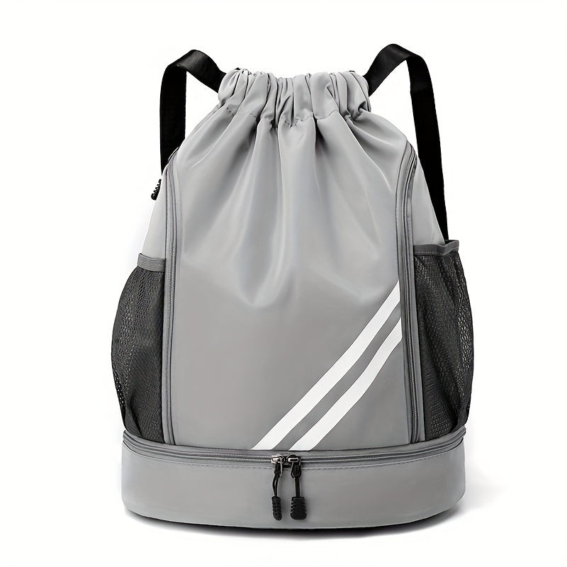 Drawstring Gym Bag Polyester Softshell with Pockets