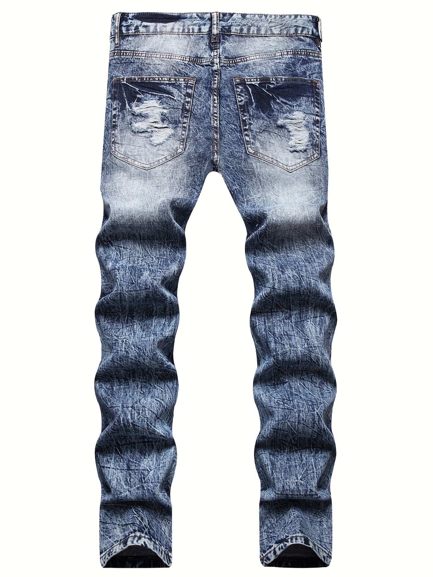 Boys Ripped Patch Jeans Skinny Slim Fit Washed Denim Long Pants Kids
