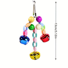Colorful Bead Bell Parrot Toy for Birds Hanging Cage Accessory