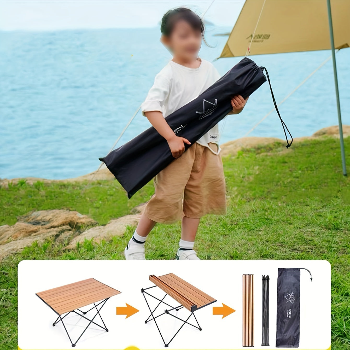 Portable Folding Aluminum Picnic Table for Camping