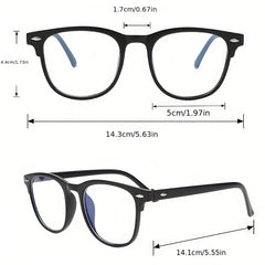 Classic Round Frame Flat Glasses Plastic PC