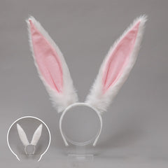 Pink Bear Furry Ears Headband With Earrings