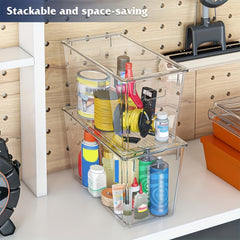 Clear Plastic Storage Box With Lids Kitchen Organizer