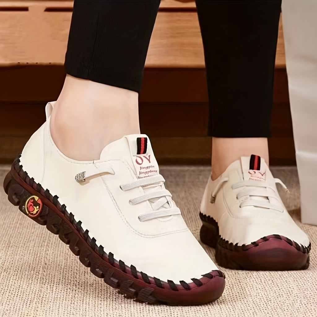 Women's Casual Flat Sneakers Soft Sole Low Top Shoes Comfy Slip On