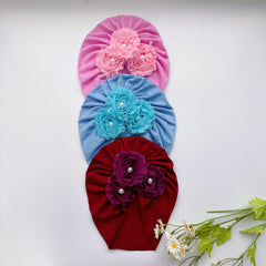 Baby Girls Flowers Decor Cap Soft Head Wrap
