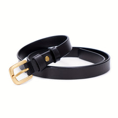 Vintage Cowhide Leather Belt Casual Thin Waist Belt Jeans Pants Accessories