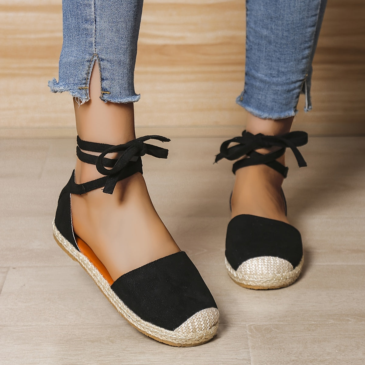 Women's Colorblock Flat Shoes Closed Toe Lightweight Round Toe Casual Sandals