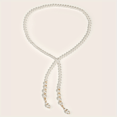 Faux Pearl Tassel Waist Chain Adjustable Pendant Chain Belt