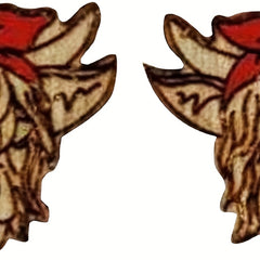 Highland Cow Head Red Bowknot Earrings Retro Bohemian Style