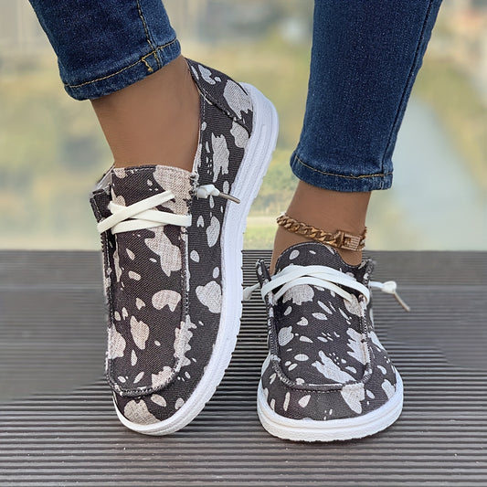 Women's Outdoor Skateboard Shoes with Cow Print