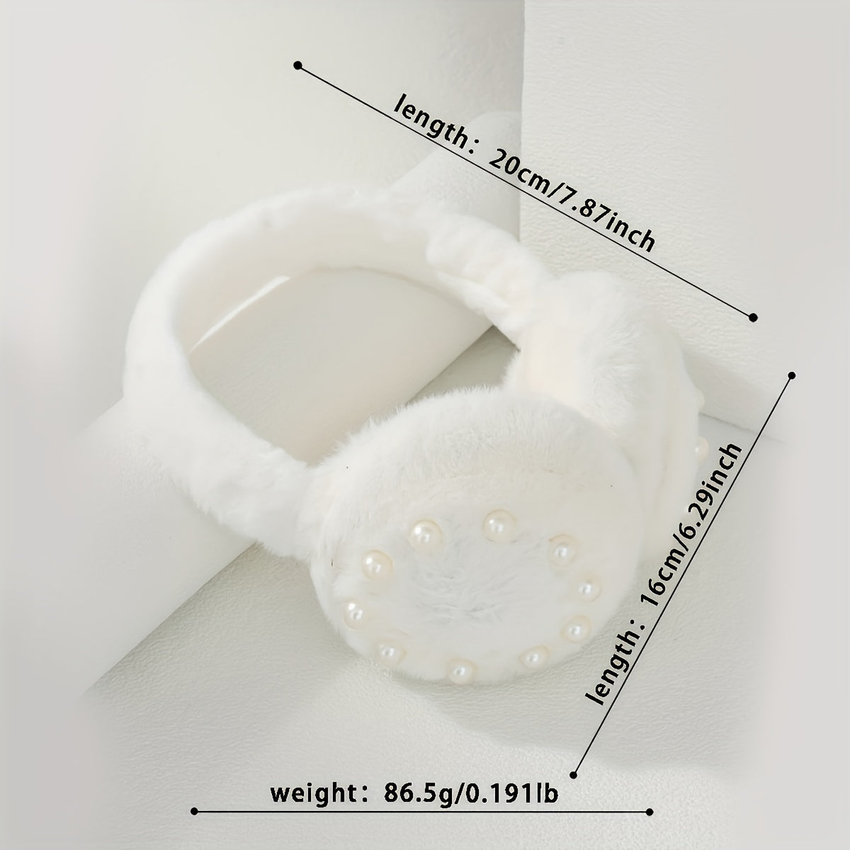 Foldable Pearl Accent Earmuff for Women