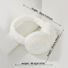 Foldable Pearl Accent Earmuff for Women