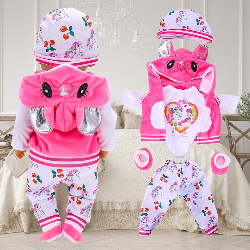Unicorn Doll Clothes Set for 17-18 Inch Girl Dolls - 5pcs