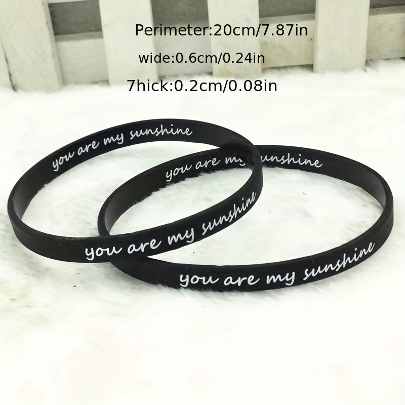 5pc Silicone Bracelets Set Inspirational Rubber Band Wristbands Motivation Jewel