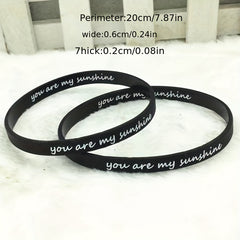 5pc Silicone Bracelets Set Inspirational Rubber Band Wristbands Motivation Jewel