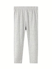 Girls 3pcs Solid Leggings Combo Set Cotton Stretch Tights Pants