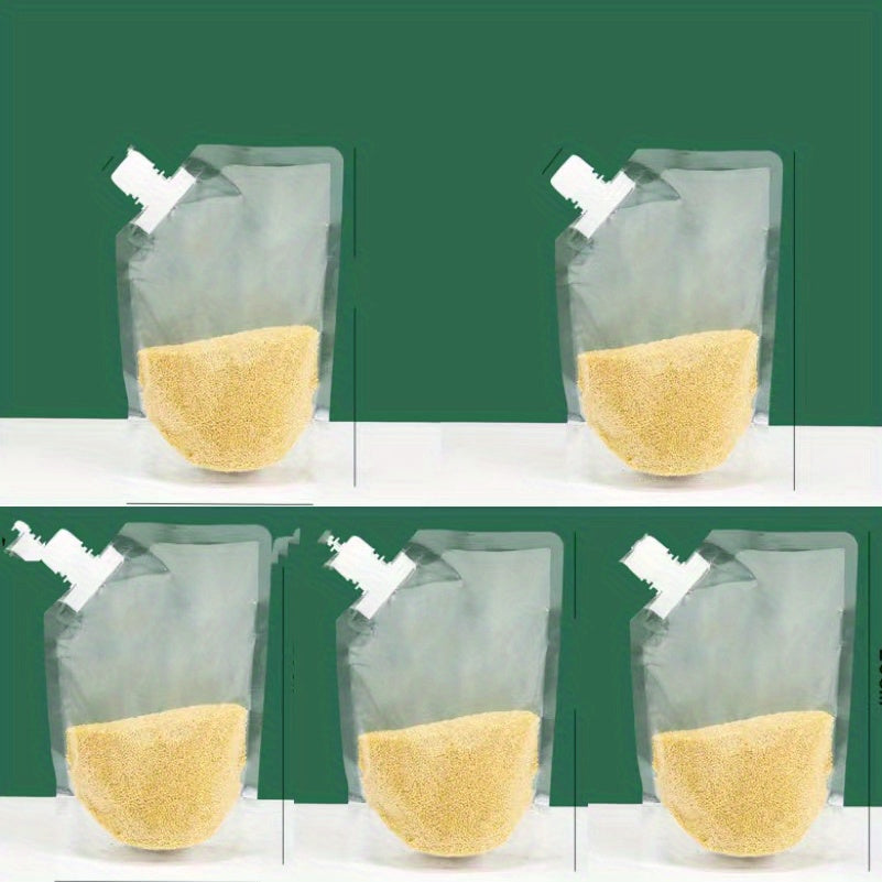 5pcs Food Storage Bag With Spout Sealed Moisture Proof Hand held Nozzle Storage