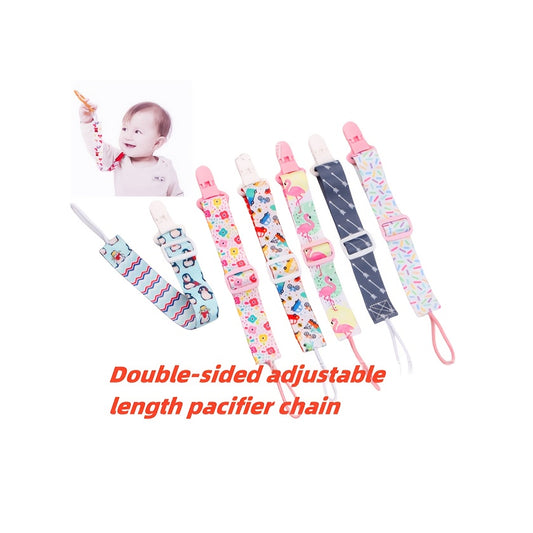 Double Sided Teether Pacifier Chain Soother Clip Toy Lanyard