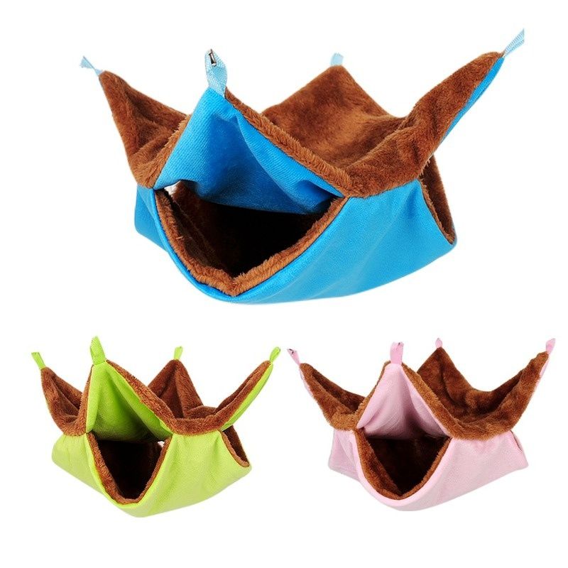 Plush Double Layer Hanging Pet Nest for Small Pets Cozy Hammock Bed