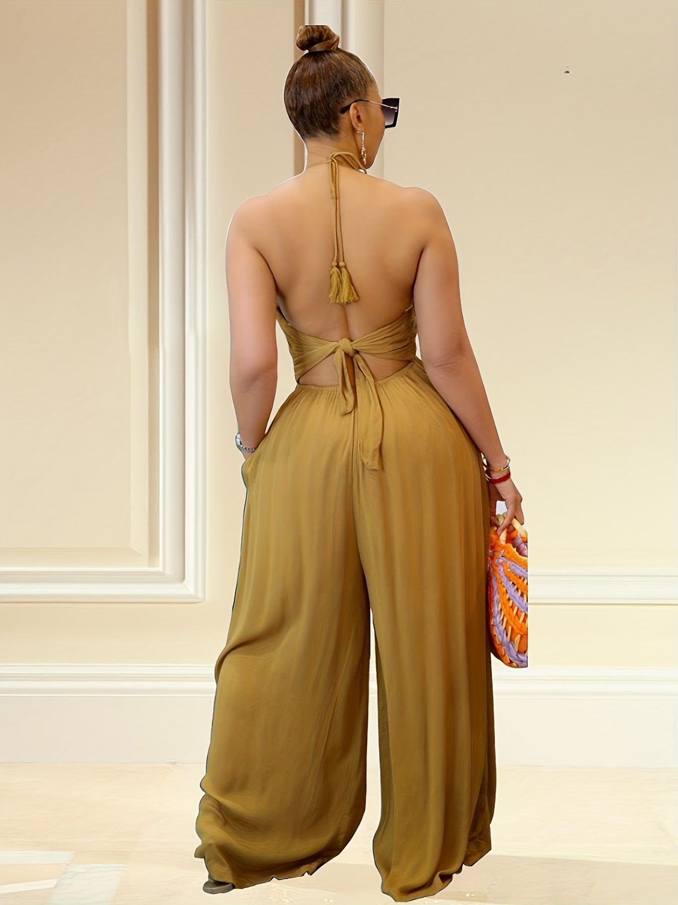 Sexy Halter Neck Wide Leg Jumpsuit