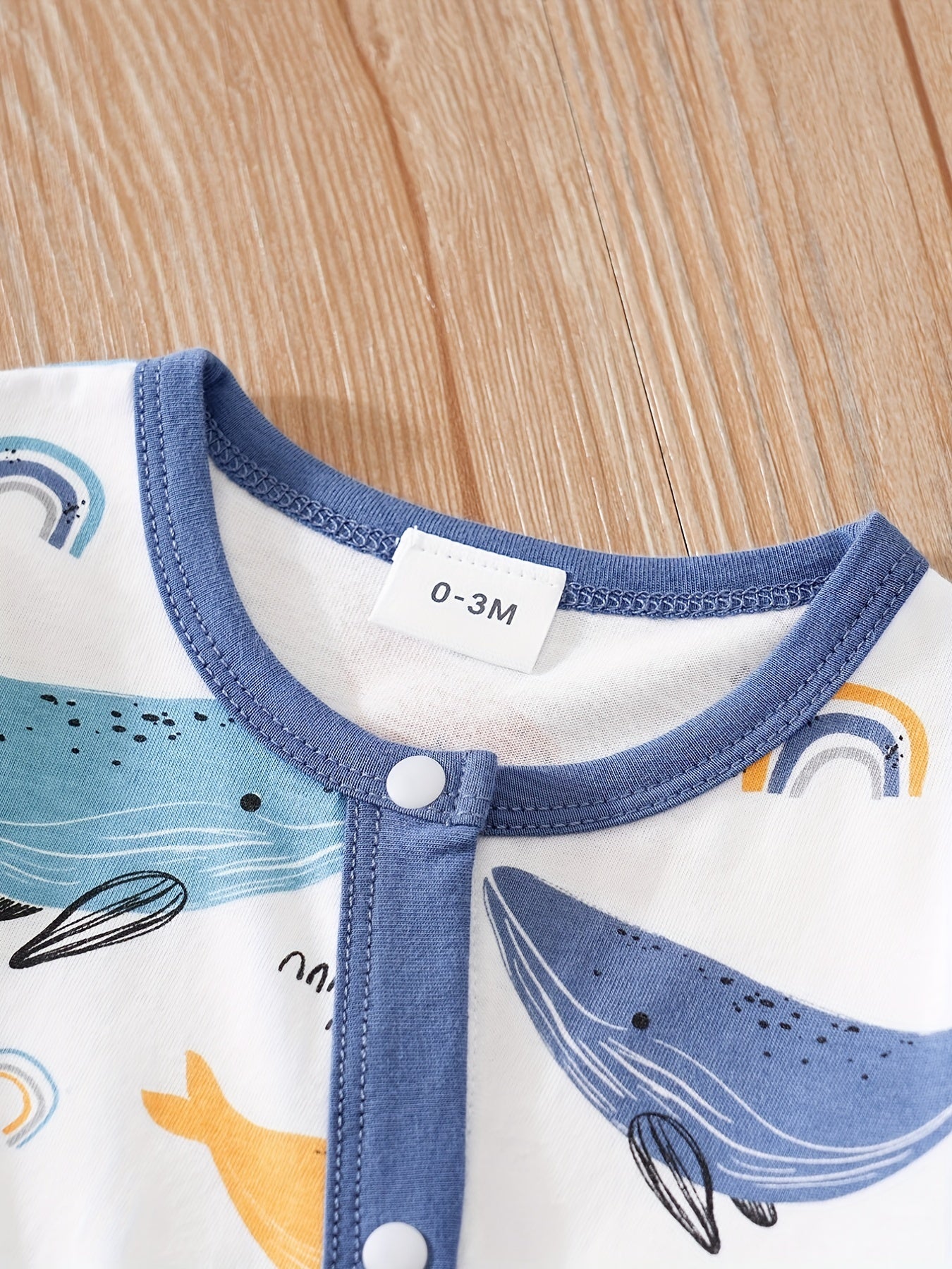 Whale Print Cardigan Baby Bodysuit Newborn Onesie