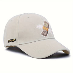 Adjustable Multicolor Mens Peaked Cap With Banknote Embroidery