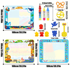 X-Large Water Doodle Mat with Stickers & Markers Mess-Free Art Activity