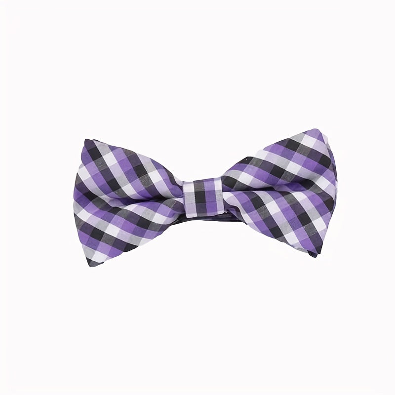 Kids Checkered Striped Bow Tie - Handsome Boys Bow Tie