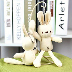 6pcs Corn Rabbit Plush Toy Beige & Rabbit with Brown Ears Overalls & Red Pants
