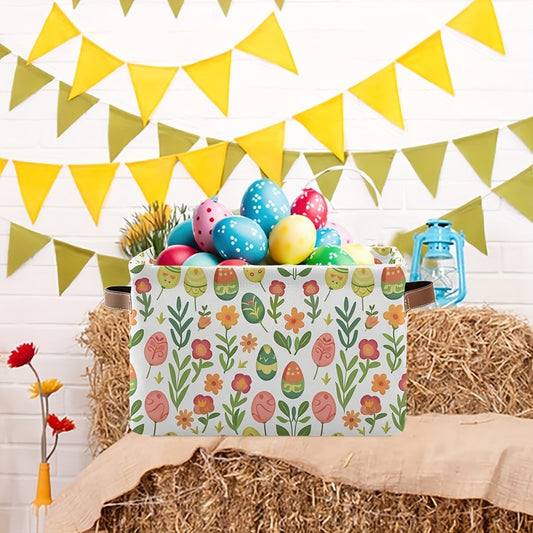 Kenodo Easter Egg & Floral Foldable Storage Basket with Handles
