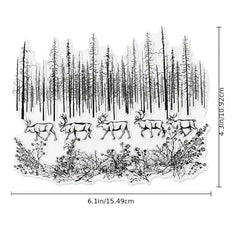 Deer Trees Transparent Stamps for DIY Scrapbooking