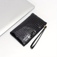 Crocodile Clutch Handbag Wristlet Coin Purse Phone Bag