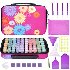 Diamond Painting Tools Organizer Kit with 60 Slots - Rhinestone Bead Storage