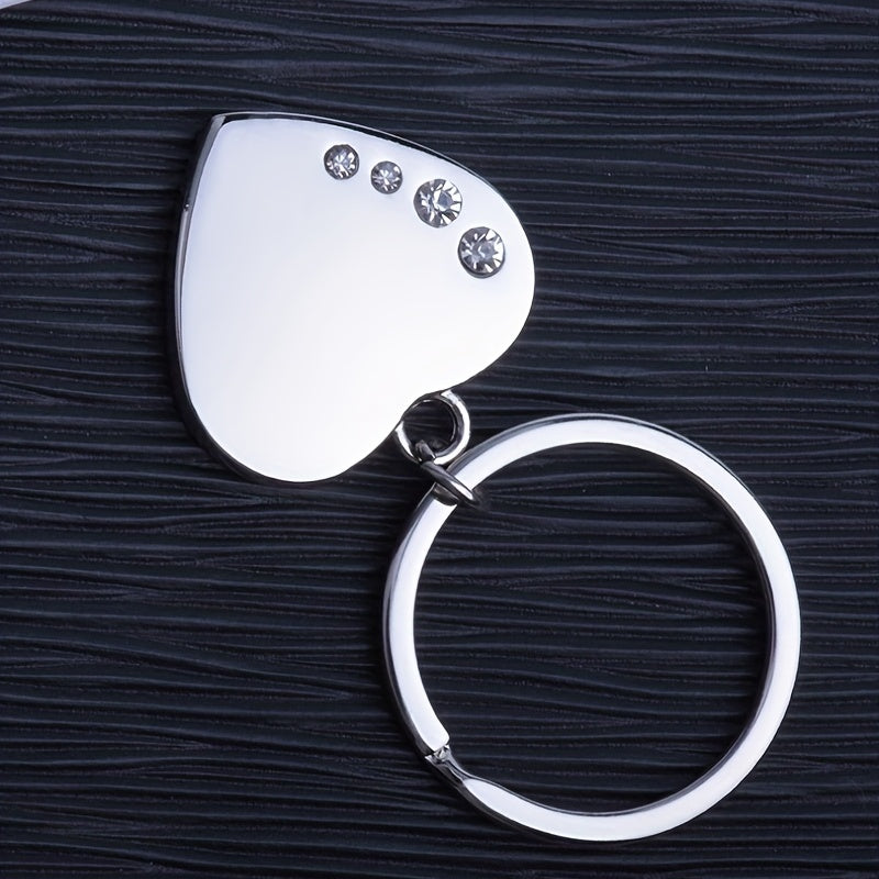 Heart Keychain Rhinestone Metal Key Ring Bag Charm Gift for Women Girls