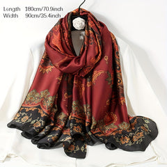 Vintage Paisley Print Scarf Satin Windproof Head Wrap