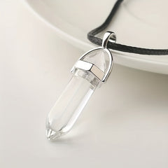 Crystal Hexagonal Column Necklace Pendant
