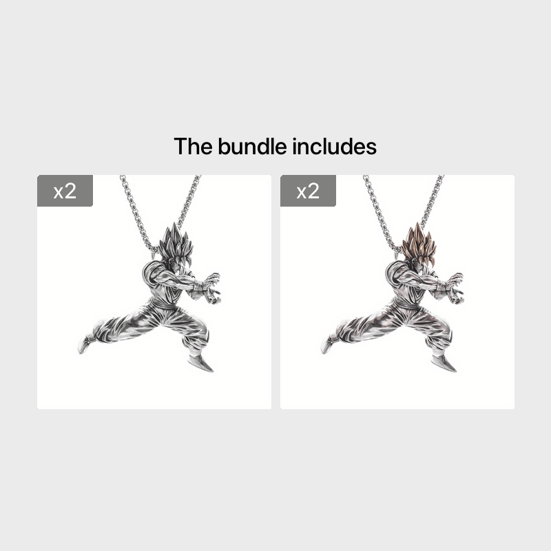 Yellow Hair Kung Fu Man Pendant Necklace For Men Kids Anime Exhibition