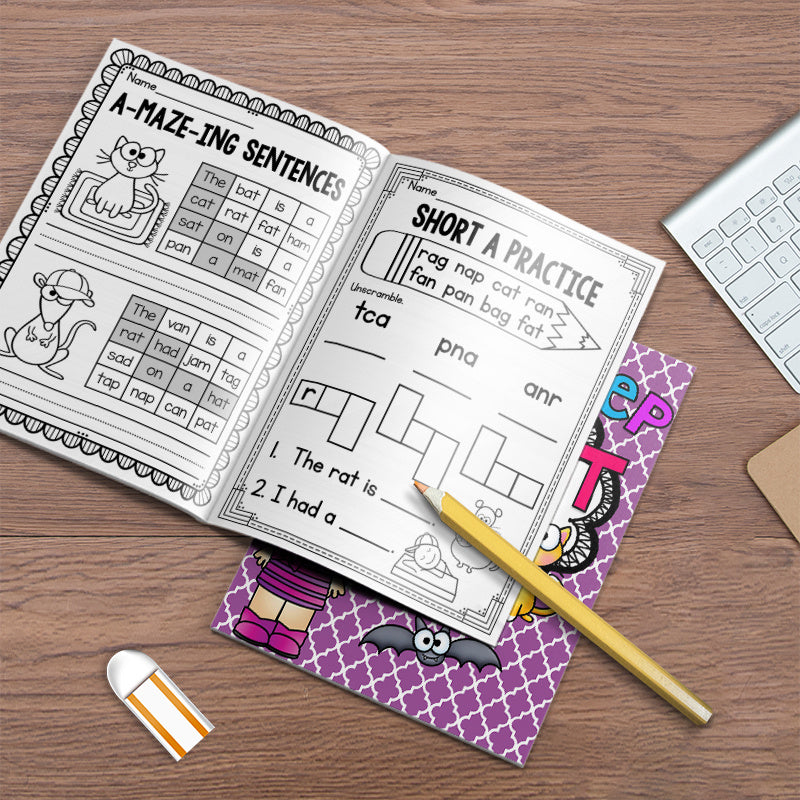 Interactive Phonics Workbook for Kids - Reading & Spelling Skills Development