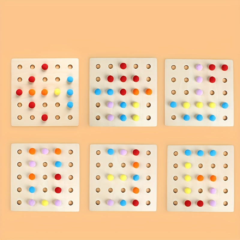 Bead Sorting Wooden Puzzle Toy for Cognitive Skill Development