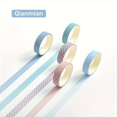 5 Rolls Washi Tape Set Decorative Scrapbook Tape 10mm Wide Colorful Style