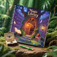 Magic Tree House Coloring Book Spiral Bound 20x20 with Clear Lines & Patterns