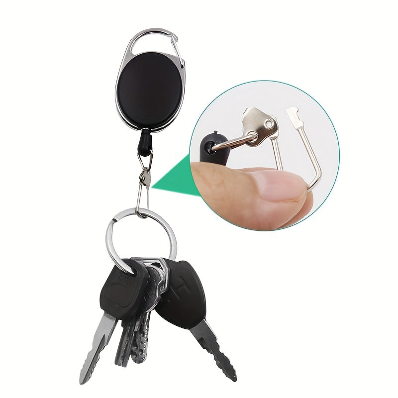 4pcs Retractable Key Chain With Quick Release Spring Clip