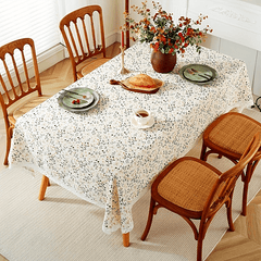 Flower Print Tablecloth Polyester Rectangular Lace Tablecloth