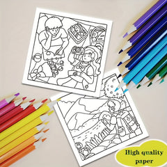 Adult Coloring Book 24 Pages 7.9x7.22 Vibrant Illustrations