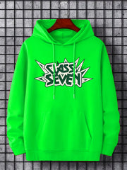Men's Class Seven Print Hoodie Drawstring Hooded Sweatshirt