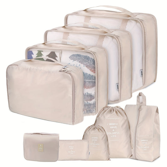 Travel Packing Cubes 9pcs Multifunction Luggage Bags Clothes & Shoes Storage