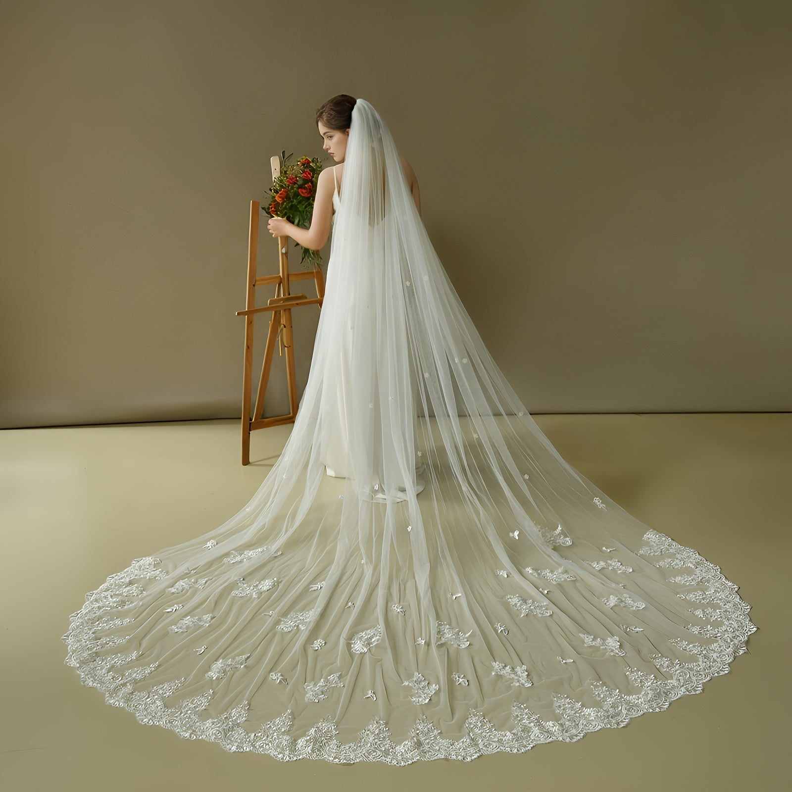 Bridal Veil Wedding Veil with Cathedral Train Nylon V293